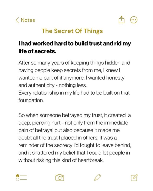 When betrayal entered my life, it didn’t just break the moment,
it broke the illusion that everyone I trusted had earned that trust.

I had fought too hard to build honesty into every corner of my life.
I had no space left for secrets, lies, or emotional shadows.

And while betrayal left a mark, it also taught me this:
I would rather stand alone in truth
than be surrounded by people who cannot hold it.

From The Secret of Things,
my story, my truth, my healing. 🤍

My journey is shared in The Secret of Things, a book about pain, resilience, and finding peace after the storm.
📖 Get your copy today: https://www.amazon.com/dp/BOFD8Y2Q2VMy

(The Secret of Things, book quotes, learnings, lessons, life lessons, healing, peace, peaceful, Joan Pendergrass, love, Joan Pendergrass, heartbreak quotes, heartbreak)

#thesecretofthings #bookquotes #quotesaboutlife #lifelessons #explorepage
